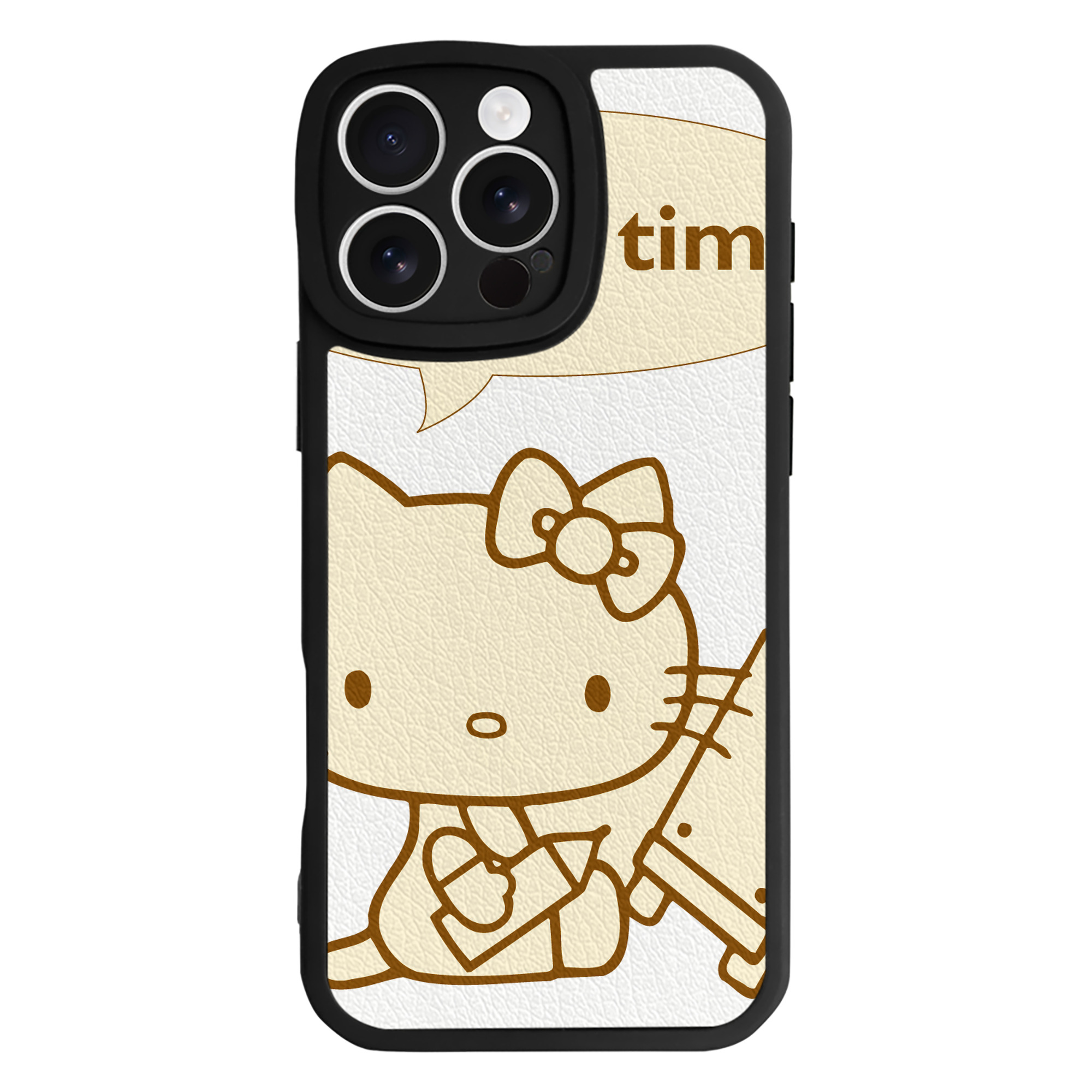 （画像用） Hello Kitty ハローキティ 【iPhone 16シリーズ対応】シリコンスマホケース（レザー調） 材質：シリコン